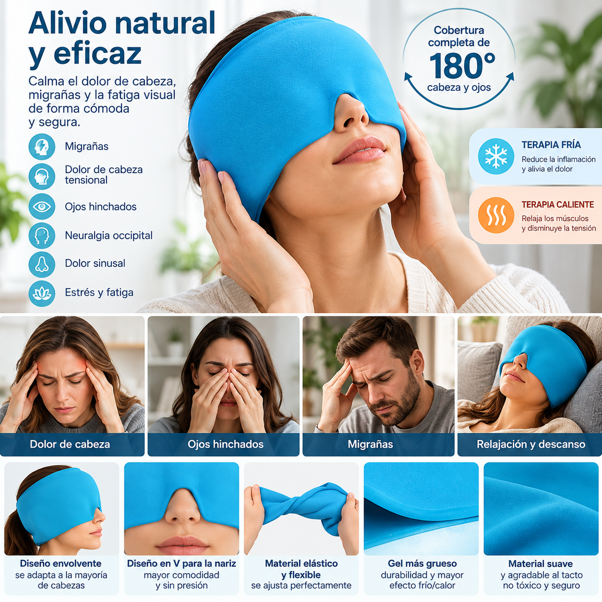 Gorro de gel frío y calor Vivecalma